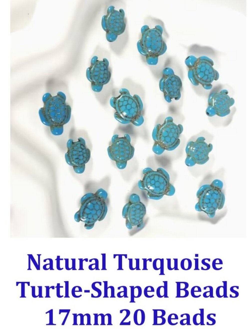 Natural Turquoise  Turtle-Shaped Beads  17mm 20 Beads